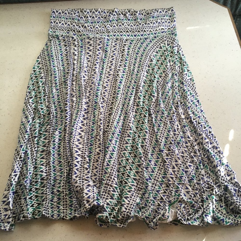 Cotton Print Skirt by Max Studio Size Small